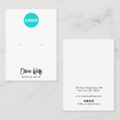 Carte De Visite Ajouter Logo Signature Script Bijoux à oreille bla (Devant / Derrière)