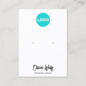 Carte De Visite Ajouter Logo Signature Script Bijoux à oreille bla (Devant)