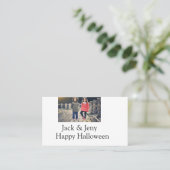 Carte De Visite ajouter nom photo texte Halloween enfant fille gar (Debout devant)