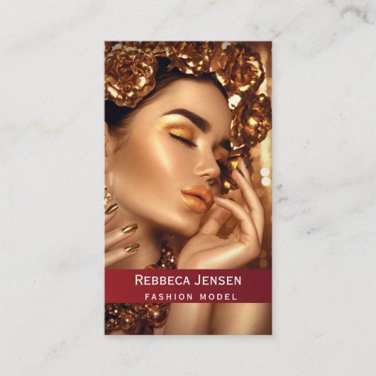 Carte De Visite Ajouter photo modèle mode tendance noir QR Code (Devant)