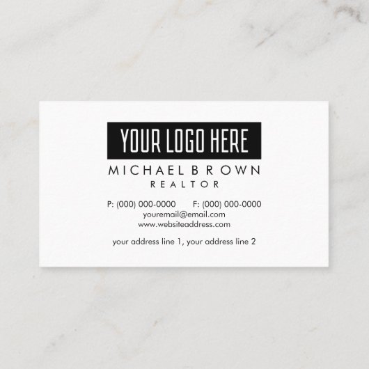 Carte De Visite Ajouter Photo Qr Code Logo Immobilier (Dos)