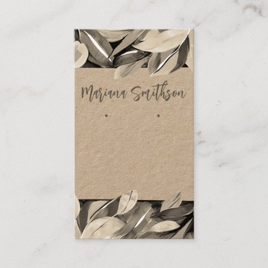 Carte De Visite Ajouter QR Code Elegant Boucles d'oreilles de remp (Devant)