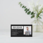 Carte De Visite Ajouter un code QR de photo Logo Immobilier (Debout devant)