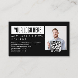 Carte De Visite Ajouter un code QR de photo Logo Immobilier