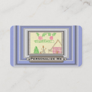 Carte De Visite Ajouter un dessin enfant avec cadre couleur person