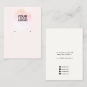 Carte De Visite Ajouter un logo Aquarelle rose Porte-oreille (Devant / Derrière)