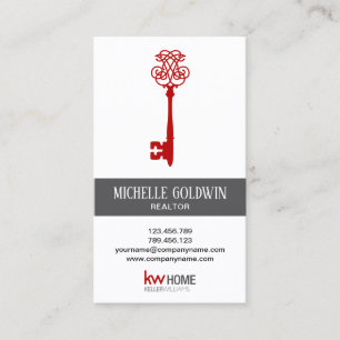 Carte De Visite Ajouter un logo Clé de réaltor immobilier moderne