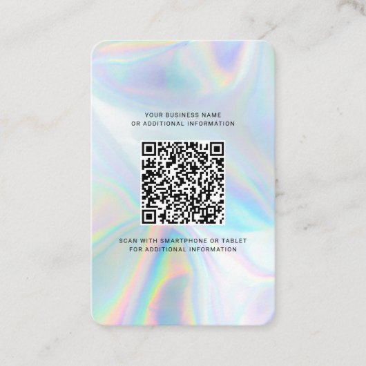 Carte De Visite Ajouter un logo d'entreprise Holographic QR Code d (Devant)