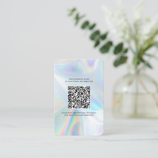 Carte De Visite Ajouter un logo d'entreprise Holographic QR Code d (Debout devant)