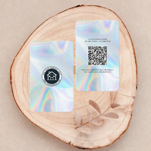 Carte De Visite Ajouter un logo d'entreprise QR Code Agent immobil