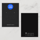 Carte De Visite Ajouter un logo Écran d'oreille en cuir noir (Devant / Derrière)