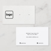 Carte De Visite Ajouter un logo en cuir blanc Écran d'oreille (Devant / Derrière)