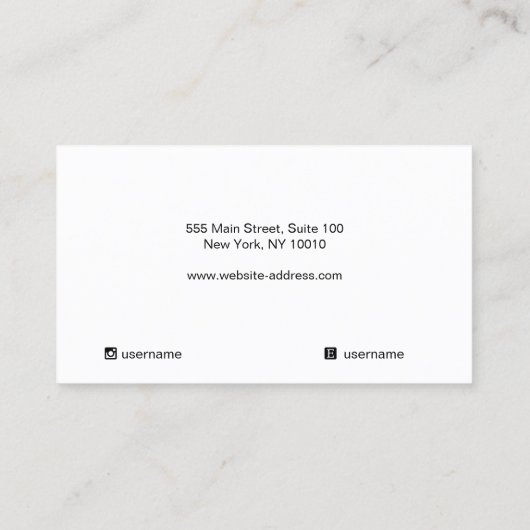 Carte De Visite Ajouter un logo en cuir blanc Écran d'oreille (Dos)