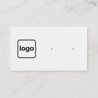 Carte De Visite Ajouter un logo en cuir blanc Écran d'oreille