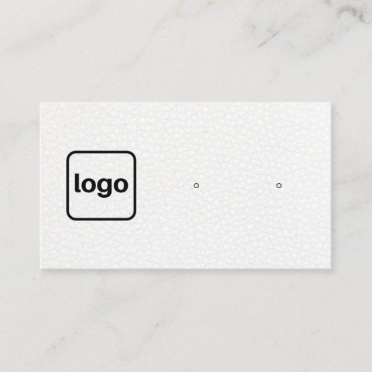 Carte De Visite Ajouter un logo en cuir blanc Écran d'oreille (Devant)