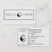 Carte De Visite Ajouter un logo noir blanc simple gras (Devant / Derrière)
