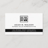 Carte De Visite Ajouter un logo| Noir et blanc (Devant)