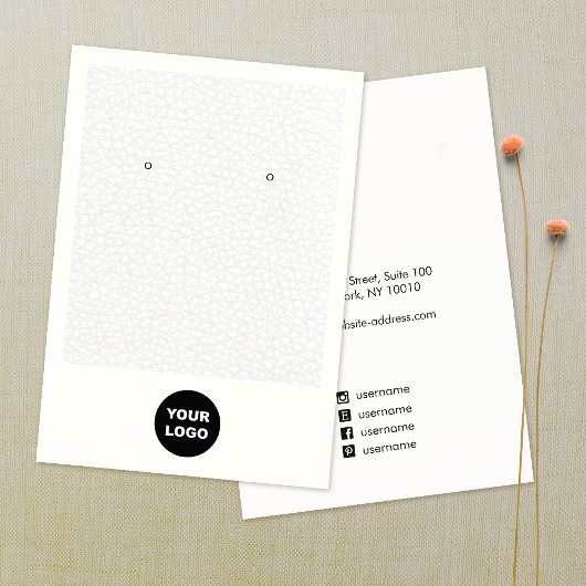 Carte De Visite Ajouter un logo Porte-oreille en cuir blanc