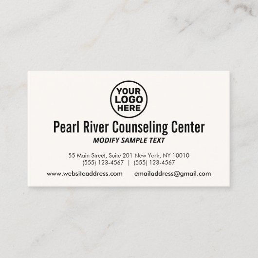 Carte De Visite Ajouter un logo professionnel (Devant)