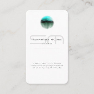 Carte De Visite Ajouter un logo Professionnel Monogramme blanc cla