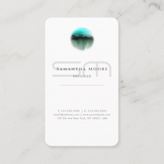 Carte De Visite Ajouter un logo Professionnel Monogramme blanc cla (Devant)