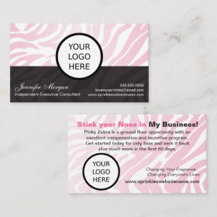 Carte De Visite Ajouter un logo Zèbre Rose
