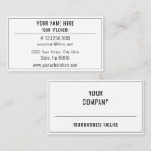 Carte De Visite Ajouter un nom Titre Téléphone Adresse e-mail Site (Devant / Derrière)