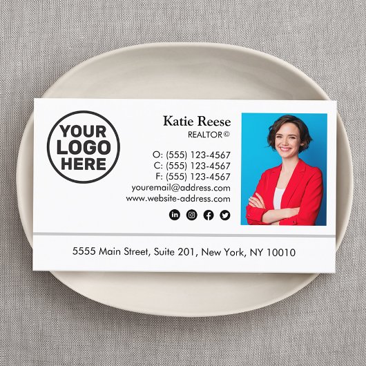 Carte De Visite Ajouter une photo et un logo Real Estate Professio