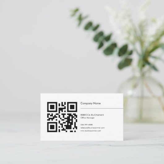 Carte De Visite Ajouter votre code QR Logo simple d'entreprise (Debout devant)