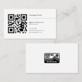 Carte De Visite Ajouter votre code QR Logo simple d'entreprise (Devant / Derrière)