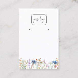 Carte De Visite Ajouter votre écran d'écoute de logo Floral Fleu