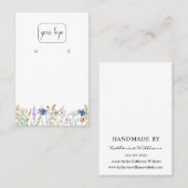 Carte De Visite Ajouter votre écran d'écoute de logo | Floral Fleu (Devant / Derrière)