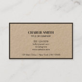 Carte De Visite Ajouter votre entreprise Logo l Modern Rustic Blac (Dos)