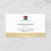 Carte De Visite Ajouter Votre Entreprise Logo Moderne Elegant Or (Dos)
