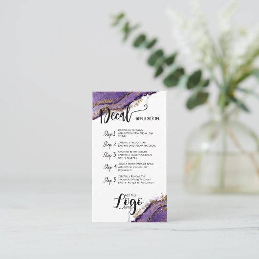 Carte De Visite AJOUTER VOTRE LOGO application de décalcomanie CAR (Debout devant)