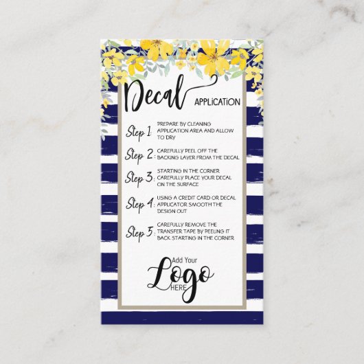 Carte De Visite AJOUTER VOTRE LOGO application de décalcomanie CAR (Devant)