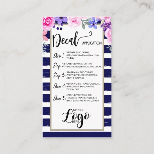 Carte De Visite AJOUTER VOTRE LOGO application de décalcomanie CAR (Devant)