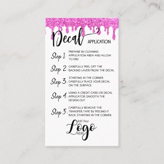 Carte De Visite AJOUTER VOTRE LOGO application de décalcomanie CAR (Devant)