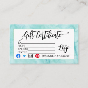 CARTE DE VISITE AJOUTER VOTRE LOGO BON D'AFFAIRES