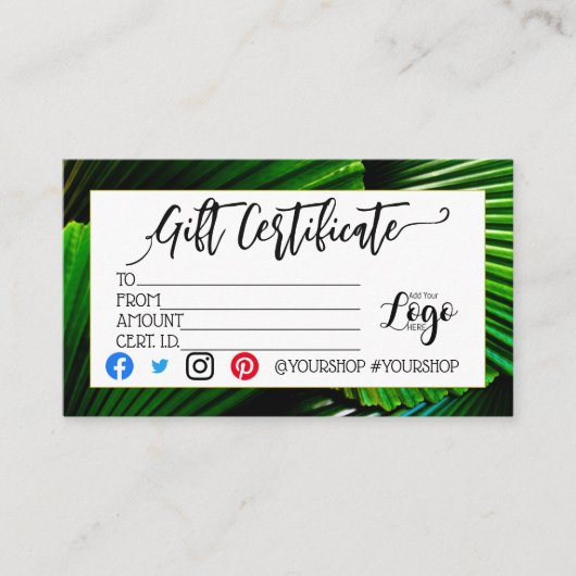 CARTE DE VISITE AJOUTER VOTRE LOGO BON D'AFFAIRES (Devant)