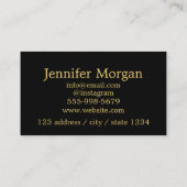 Carte De Visite Ajouter votre logo cercle personnalisé élégant or  (Dos)