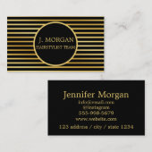 Carte De Visite Ajouter votre logo cercle personnalisé élégant or  (Devant / Derrière)