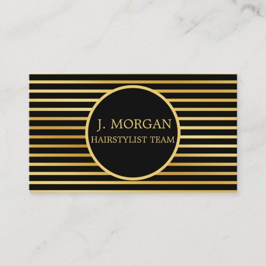 Carte De Visite Ajouter votre logo cercle personnalisé élégant or  (Devant)