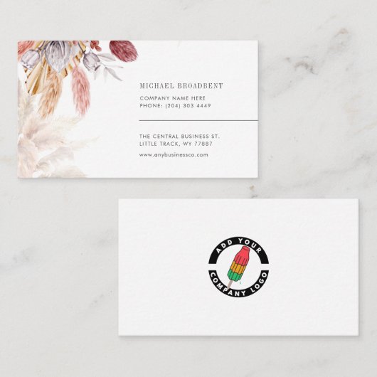 Carte De Visite Ajouter Votre Logo Entreprise Pampas Tan Grass (Devant / Derrière)