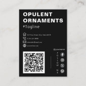 Carte De Visite Ajouter votre logo et code QR Modern Chic (Dos)