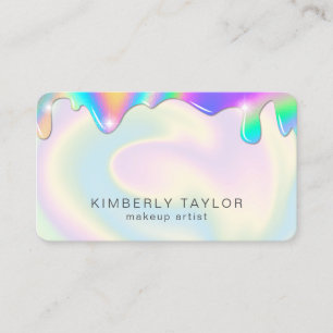 Carte De Visite ajouter votre logo holographique moderne maquillag