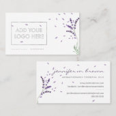 Carte De Visite Ajouter votre logo Lavender floral (Devant / Derrière)