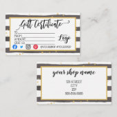 Carte De Visite AJOUTER VOTRE LOGO Marketing de chèques-cadeaux d' (Devant / Derrière)