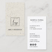 CARTE DE VISITE AJOUTER VOTRE LOGO MINIMAL DE LA TEXTURE DE TERRAZ (Devant / Derrière)