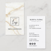 CARTE DE VISITE AJOUTER VOTRE LOGO MINIMAL MARBRE TEXTURE PROFESSI (Devant / Derrière)